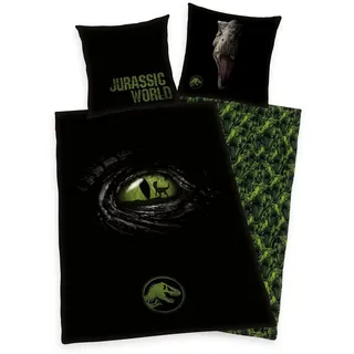 Herding Young Collection Bettwäsche Jurassic World Bettwäsche mit Marken-RV / Digitaldruck 80/80+135/200, kinderbettwäsche 135x200 baumwolle kinder bettwäsche 135x200 bunt