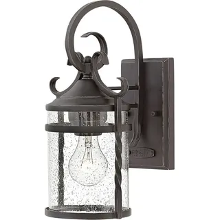 Licht-Erlebnisse Wandlampe außen Glas Aluminium E27 IP44 33 cm hoch Schwarz Antik Vintage - Bunt