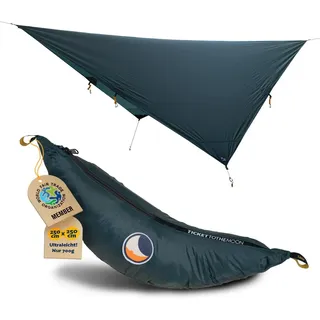 Moon Tarp Hängematte Plane - Dunkel Grün | Hochwertiger Allwetterschutz 3,5m Lang, vielseitig einsetzbar, handgefertigt, leicht und schnell aufzubauen | Original Ticket to the Moon seit 1996