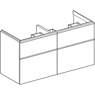 Geberit Waschtischunterschrank 4 Schubladen 118,4 x 61,5 x 47,6 cm Weiß