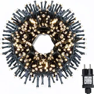 Gresonic-Led-Cluster-Lichterkette-Strombetrieb Deko für Innen Außen Garten Weihnachtsbaum Hochzeit (500LED, Warmweiss Dauerlicht)