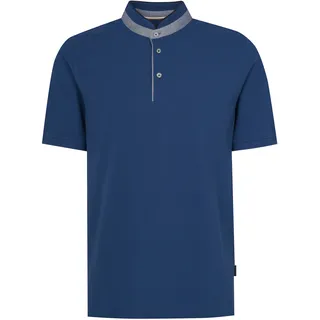 Poloshirt BUGATTI Gr. L, blau (marine) Herren Shirts Kurzarm mit Stehkragen