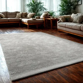 MY-RUG handgewebter Wollteppich 120 x 170 cm aus gewalkter Schurwolle | weicher Teppich aus Wolle | Wohnzimmerteppich, Naturteppich, Wendeteppich, robust & pflegeleicht | WoolHeaven Creme Beige