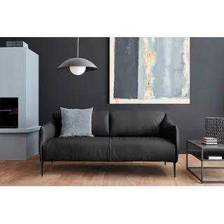 W.Schillig 2,5-Sitzer "sally Design-Sofa, Loungesofa, bequem, schmale Armlehnen, Breite 194cm", schwarz (schwarz z59), B:194cm H:78cm T:84cm, Longlife Xtra-Leder Z59: Glattleder mit modischer Prägung. Hautstärke 0, 9 - 1, 1 mm.