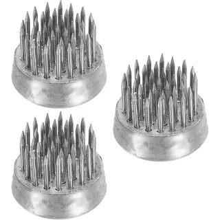 PATIKIL 0.9" Blume Frösche Ikebana Kenzan 3Stk Blume Arrangierwerkzeug Edelstahl Blumig Frosch Pin Halter für Vase Blume Einrichtung Silber Ton