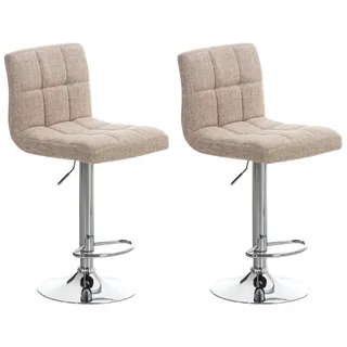 CLP 2er Set Barhocker Peru 2er Set drehbar höhenverstellbar Stoff Creme
