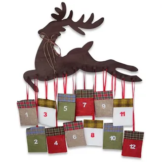 RIFFELMACHER & WEINBERGER Christbaumschmuck Riffelmacher Adventskalender Hirsch mit 24 Säckche