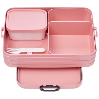 Mepal - Bento Lunchbox Take A Break Large - Brotdose mit Bento-Box - Meal Prep Box für Sandwiches, Kleine Snacks & Reste - Snack & Mittagessen - Essensbox mit Fächern - 1500 ml - Nordic Pink