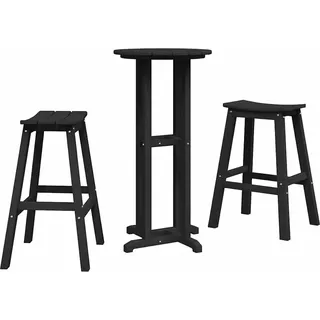 Maison Exclusive - Garten Bar Set 3 Stk. Schwarz Hdpe