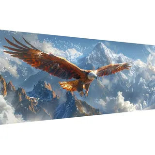 Lihogbo Adler Diamond Painting Erwachsene, 5D Diamond Painting Großes XXL 170x80cm, DIY Vollbohrer Malen nach Zahlen Diamant Painting Bilder Tier, für Wohnzimmer Schlafzimmer Wanddeko Geschenk U_7