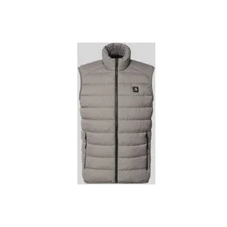 Regular Fit Weste mit Logo-Patch, Hellgrau, XL