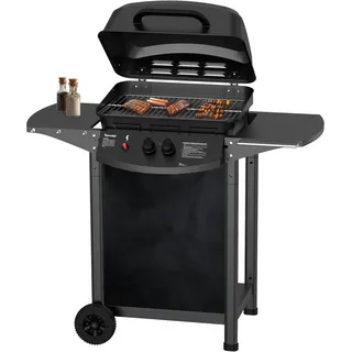Topwish Gasgrill 2 Brenner, Klein für Balkon, Outdoor Grillwagen Mit Druckminderer und Gasschlauch, 106.44*55.6*103.85 cm, Geeignet für DE,AT,SK,CH,LU, für 50 mbar, 6.0 kW