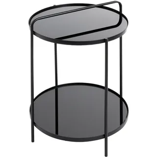 Haku-Möbel Beistelltisch Schwarz Metall rund 38x51x38 cm