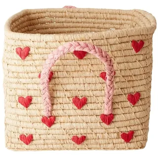 Rice Aufbewahrungskorb quadratisch Raffia 30 x 30 x 25 cm braun