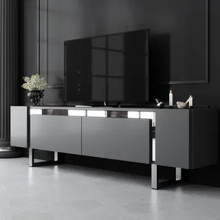 Skye Decor, Yildiz - Anthracite, Silver, TV-Schränke, Anthrazit, 180 x 50 x 30 cm - Grau/Silber