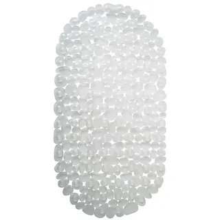 Luxtor Badewannenmatte Steinoptik, 36 x 69 cm, Transparent, Antirutschmatte für Badewanne mit Saugnöpfen, Wanneneinlage rutschfest