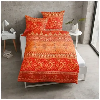 Bettwäsche Indi Muskat, TRAUMSCHLAF, Mako Satin, 2 teilig, orientalisches Design orange 1 St. x 155 cm x 220 cm