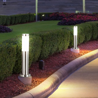 2er-Set  Außenbereich Steh Lampe IP44 Beleuchtung Garten Leuchte Edelstahl modern