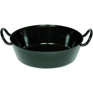 Riess, 0380-022, Schnitzelpfanne ø 16cm, SCHWARZEMAILLE, Emaille, Vol. (rec.): 0,6 Liter, Made in Österreich, LBH: 21,7x16,7x7,3cm, 0,395kg, Induktionskocher kompatibel, Gasherd geeignet, Ofenfest