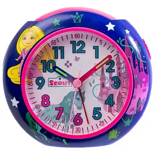 Scout Kinderwecker Pics Quarzwecker, Geschenkidee, Kinderzimmer,Schulanfang, Pferd,Lernwecker lila|rosa