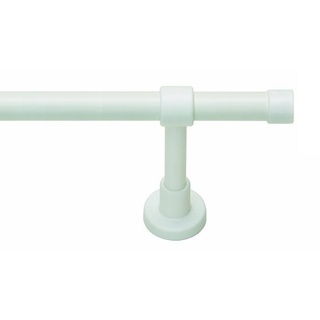 myraumdesign Gardinenstange Vorhangstange weiß Kappe mit Metallrohr 20 mm Durchmesser (180 cm)