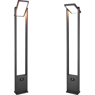 meine wunschleuchte Wegeleuchte schwenkbar grau 101 cm 2er Set mit Bewegungsmelder