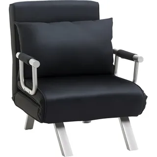 3-in-1 Schlafsofa, Gästebett, Sessel Inklusive Kissen, Schwarz