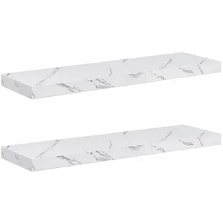 Maison Exclusive - Wandregal 2 Stk. Weiß Marmor 90 X 23,5 X 3,8 C