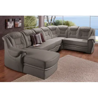 sit&more Wohnlandschaft Kunstleder U-Form 3-Sitzer Grau