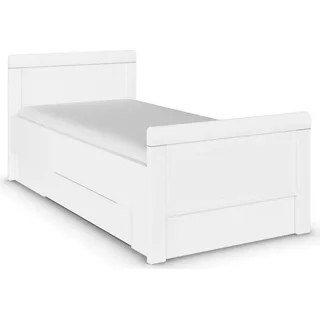 rauch Stauraumbett Bett Einzelbett Stollenbett Bettkästen EVELYN, in Komforthöhe mit Holzkopfteil sowie Schubladen MADE IN GERMANY weiß 109 cm x 210 cm x 94 cm