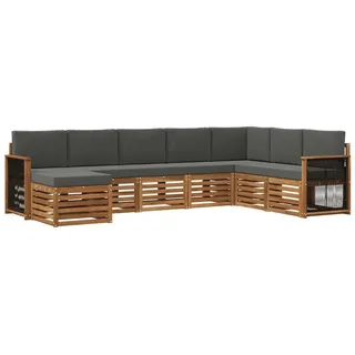 vidaXL Outdoor-Sofagarnitur 6-tlg. Natur/Anthrazit