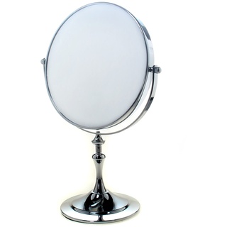 TUKA Standspiegel 7 fach Vergrößerung, 8 inch Kosmetikspiegel 360° drehbar. Verchromten Schminkspiegel Rasierspiegel Tischspiegel Badzimmerspiegel, Doppelseitig: Normal+ 7x Vergrößerung, TKD3105-7x