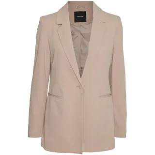 VERO MODA Damen Blazer VMSARA LS Loose Long Single Blazer Boo (DE/NL/SE/PL, Numerisch, 38, Regular, Regular, Silver Mink) - 38