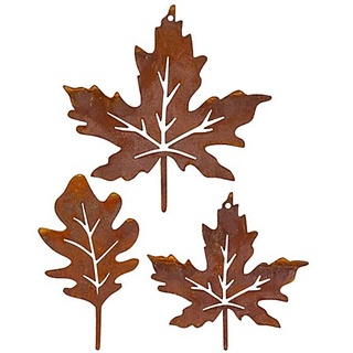 Rost-Blätter aus Metall, rostbraun, 10–13 cm