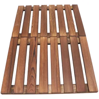 Bambus Faltbare Duschmatte, rutschfest Badezimmermatte, Holzduschmatte für Dusche und Sauna, 59 x 41,2 x 2,4 cm