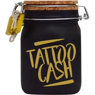 Spardose Tattoo Cash Gold Geld Geschenk Idee Schwarz L