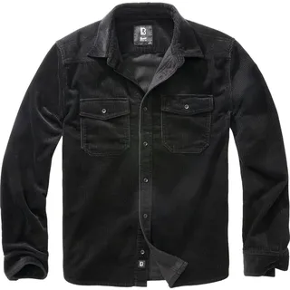 Brandit Textil Corduroy Classic Langarmhemd Black 5XL