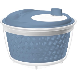 Rotho Fresh Salatschleuder, Kunststoff (PP) BPA-frei, blau/transparent, 4.5l (25.0 x 25.0 x 16.5 cm)