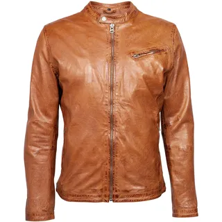 Lederjacke FREAKY NATION "Easy Jim-FN", Herren, Gr. XL(50), braun (cognac), Oberstoff: 100% Leder. Futter: 100% Baumwolle, normal, Jacken