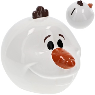 große Spardose Disney - Frozen die Eiskönigin - Schneemann Olaf mit Verschluss - aus Keramik/Porzellan - 15,5 cm - stabile Sparbüchse - Sparschwein - fü..