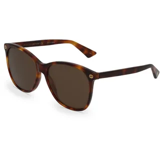 Gucci GG0024S Damen-Sonnenbrille Vollrand Butterfly Kunststoff-Gestell, braun