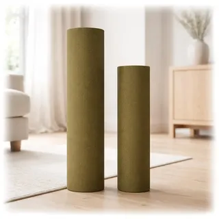 Leewadee Große Bodenvasen im 2er Set 60/47 cm - Hohe Metall Deko Vasen in Grün für Wohnzimmer Dekoration
