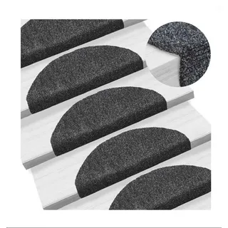 Belfoyer Treppenstufenmatten Selbstklebend 65x25cm Stufenmatten Schallschutz Treppenstufen Schutz für Senioren Kinder Hunde 15 Stück (Halbkreis 15 Stück, Schwarz)