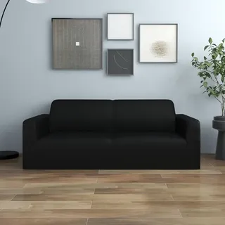 Möbel Stretch Sofahusse 2-Sitzer Schwarz Polyester-Jersey - Hussen &9455 - Schwarz