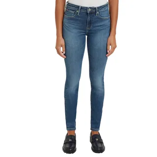 Skinny-fit-Jeans TOMMY HILFIGER Gr. 34, Länge 28, blau (mid blue) Damen Jeans Röhrenjeans im 5-Pocket-Style