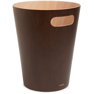 UMBRA Papierkorb Abfallsammler Abfalleimer WOODROW 7,5 Liter aus Holz espresso