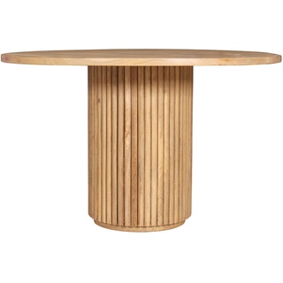 SIT Möbel Tom Tailor Tisch 120 x 120 cm | T-Ribbed Table Round | Mangoholz | natur | B 120 x T 120 x H 73 cm | 12824-01 | Serie TOM TAILOR