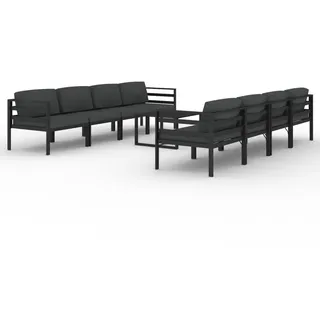vidaXL Garten-Lounge-Set 9-tlg. Aluminium anthrazit