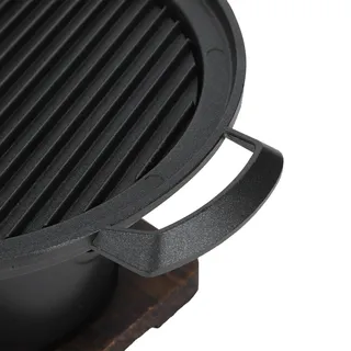 Mini-grillset Mit Integriertem Räucherofen, Rauchfreier Campinggrill Aus Aluminium Und Holz, Grillpfanne, 26 X 21 X 12,5 Cm, 800 G, 5-teilig