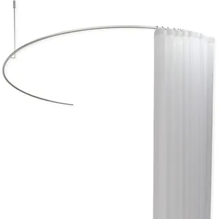 PHOS Design, DR700HD, Halbkreis Duschstange 140 cm, gebogene U-Form für Badewannen, Deckenhalterung, Edelstahl matt Silber